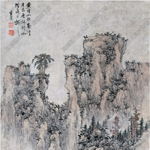 明末清初 藍(lán)瑛《仿黃鶴山樵山水》國(guó)畫高清大圖下載