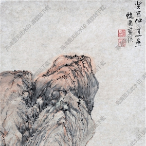 明末清初 藍(lán)瑛《秋山漁隱圖》國(guó)畫高清大圖下載