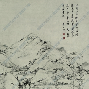 查士標(biāo)超高清《青山卜居圖》國(guó)畫(huà)百度云網(wǎng)盤(pán)下載