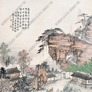 錢松巖作品 深山會(huì)友圖 高清大圖下載