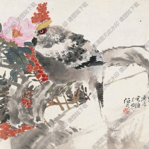 任頤國(guó)畫作品 花卉錦雞 高清下載