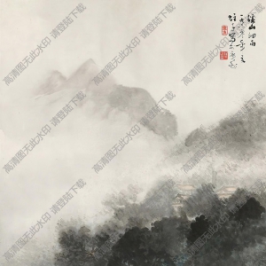 黎雄才作品 溪山細(xì)雨 高清大圖下載