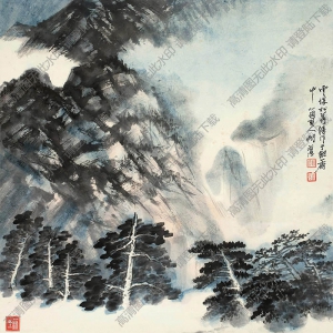 胡若思國(guó)畫(huà)作品 云護(hù)松華 高清下載