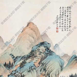 吳琴木國(guó)畫 溪山清爽 高清大圖下載