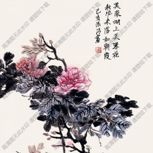 湯貽汾妻子董婉貞國畫 芙蓉湖上芙蓉花 高清大圖下載