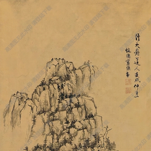 藍(lán)瑛國畫 仿大癡山水 高清大圖下載