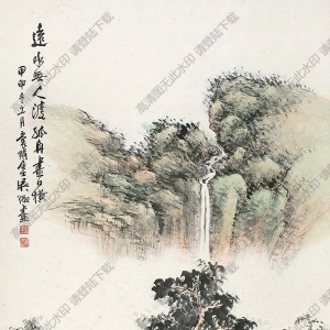 吳徵作品 遠(yuǎn)水橫舟圖 高清大圖下載